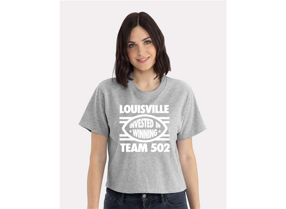 Invested In Winning Crop Tee (Heather Grey)
