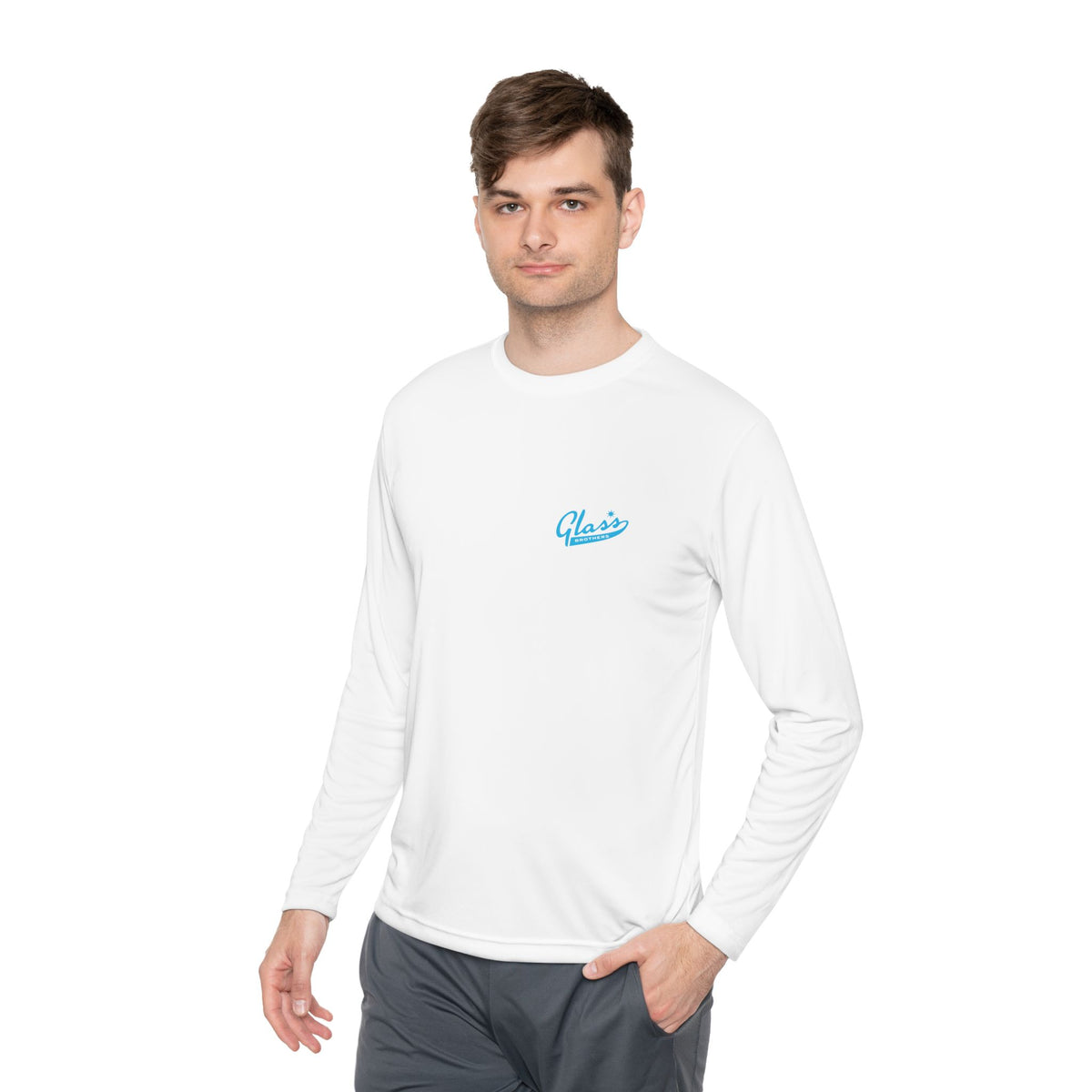 Glass Brothers Long Sleeve Tee — Retro Script Logo Lightweight Shirt