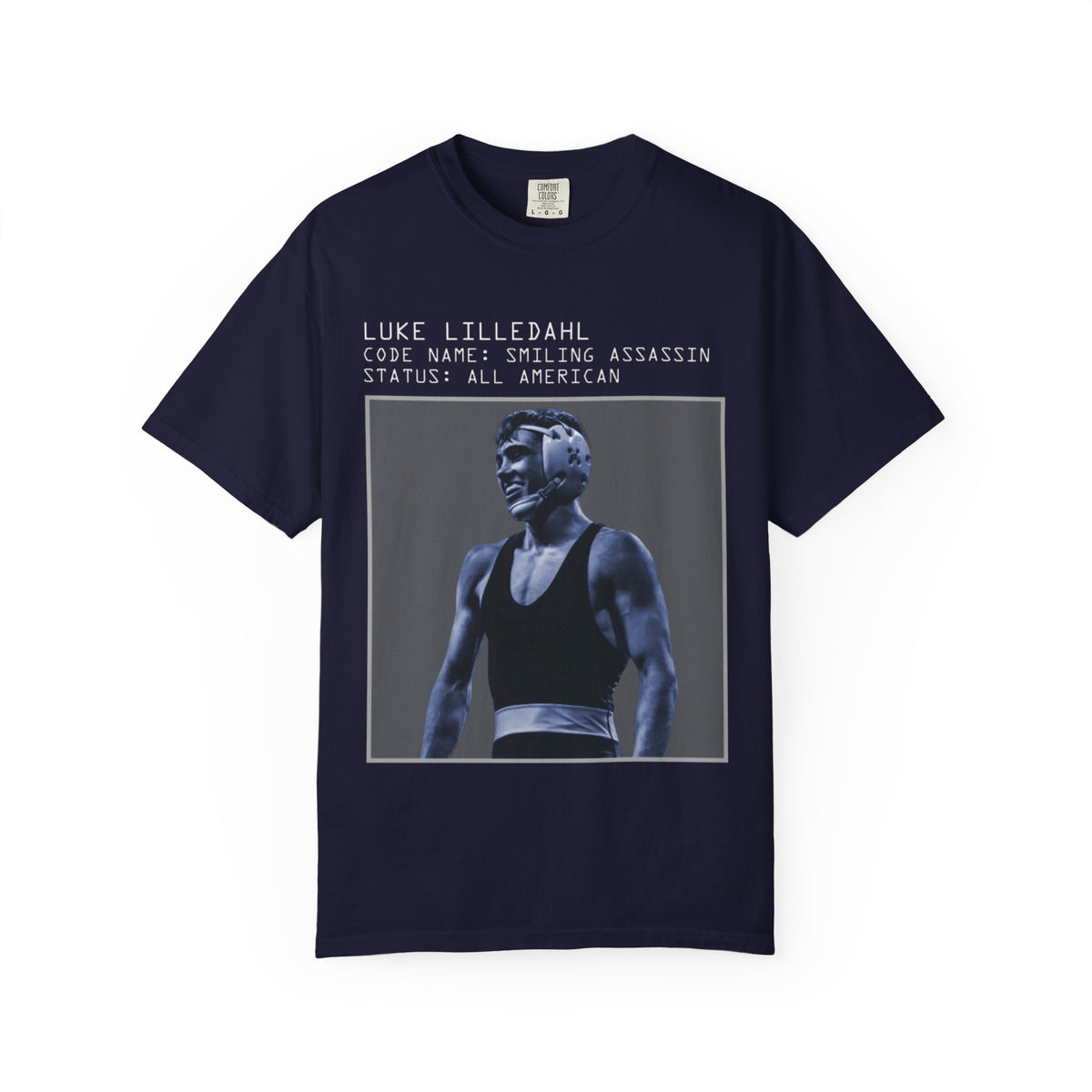 Luke Lilledahl “Smiling Assassin” Wrestling T-Shirt — All American Athlete Tee