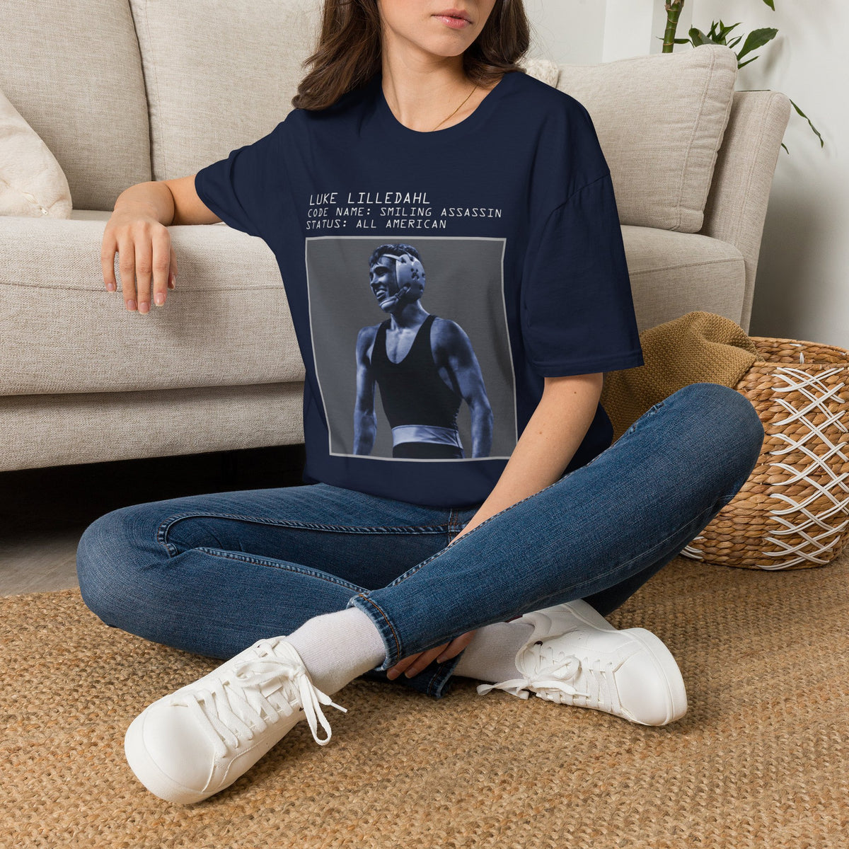 Luke Lilledahl "Code Name: Smiling Assassin" T-Shirt — All American Wrestling Tribute