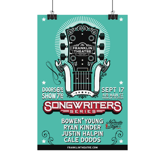 Songwriters Series Satin 8" X 12" Event Poster 09/17