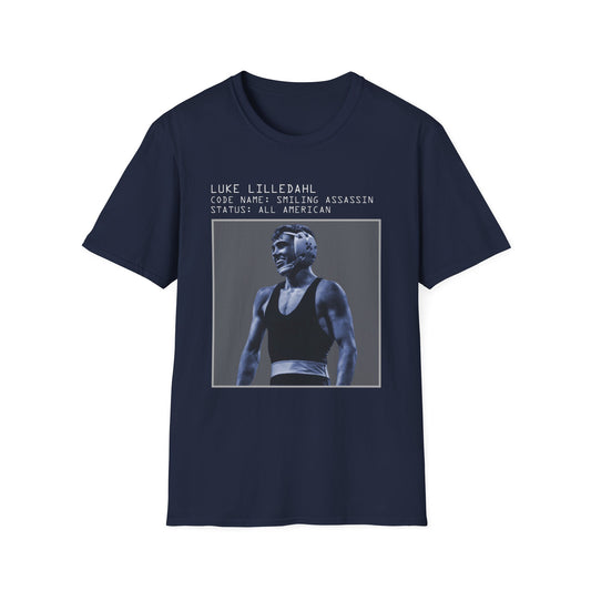 Luke Lilledahl "Code Name: Smiling Assassin" T-Shirt — All American Wrestling Tribute