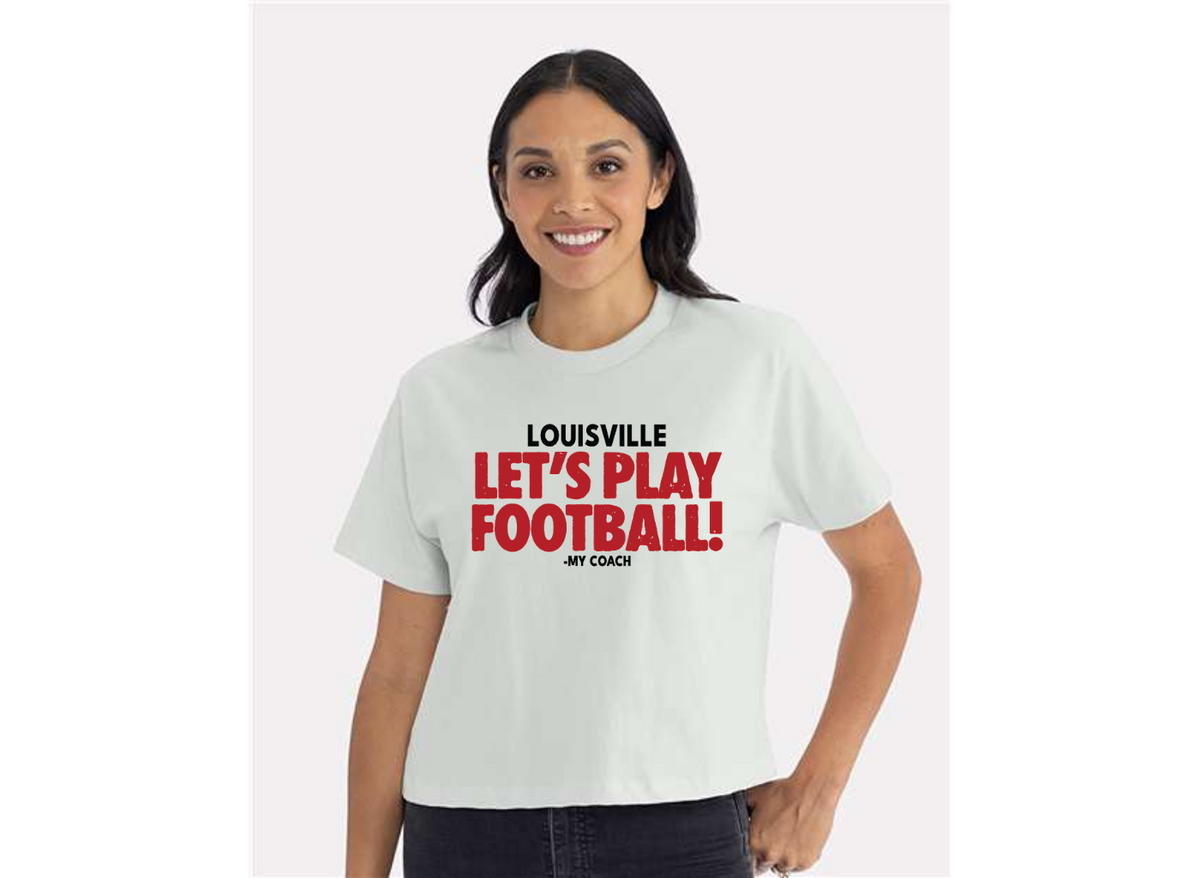 Let's Play Football Crop Tee (Bone)