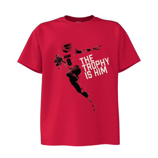 The Trophy Is Him Youth Tee (Red)