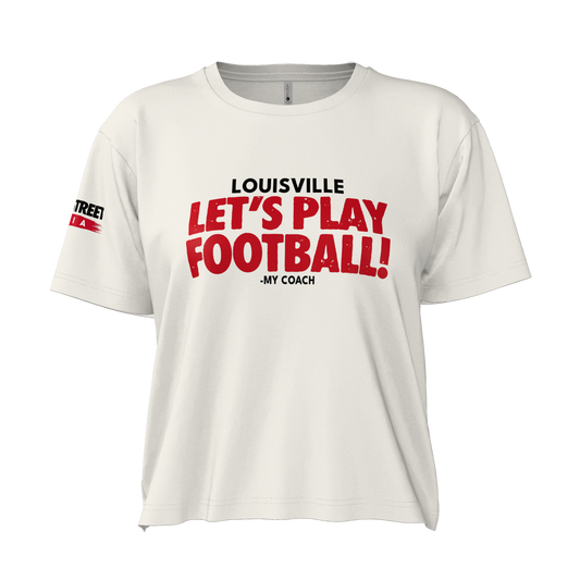 Let's Play Football Crop Tee (Bone)