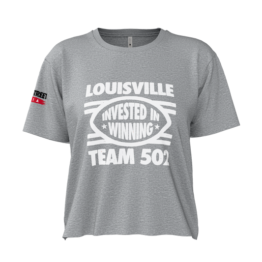 Invested In Winning Crop Tee (Heather Grey)